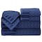 Hastings Home 6-Piece Cotton Deluxe Plush Bath Towel Set, Chevron Pattern Spa Luxury Decorative Towels, Navy 440587ILC - alternate 2